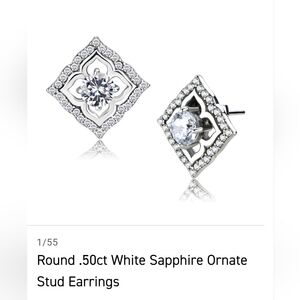 Elegant Silver and White Sapphire Earrings